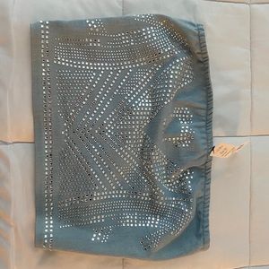 Akira Denim Tube Top with Rhinestones